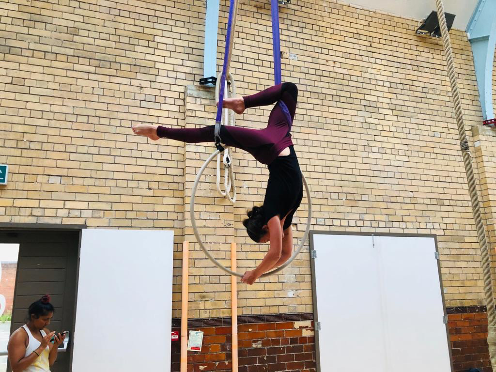 Kat on a trapeze